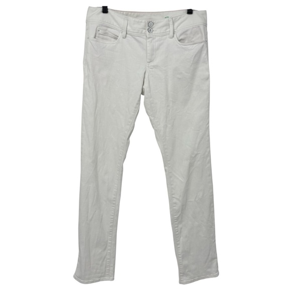 Lilly Pulitzer Denim - Lilly Pulitzer mid rise straight Leg White Jeans size 10 stretch coastal resort